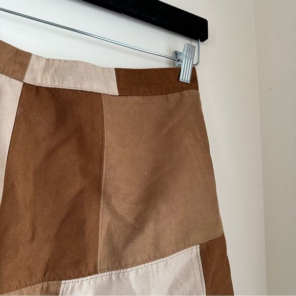 Hollister tan brown and neutrals color block western mini skirt cowgirl - Picture 6 of 10